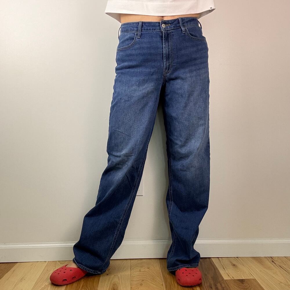 Old Navy WOW wide leg high rise size 12 tall dark wash
